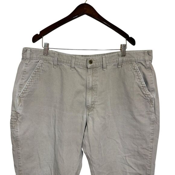 Carhartt Rugged Flex Relaxed Fit Canvas Pants Men's 44x30 Khaki Work Utility - Picture 3 of 6